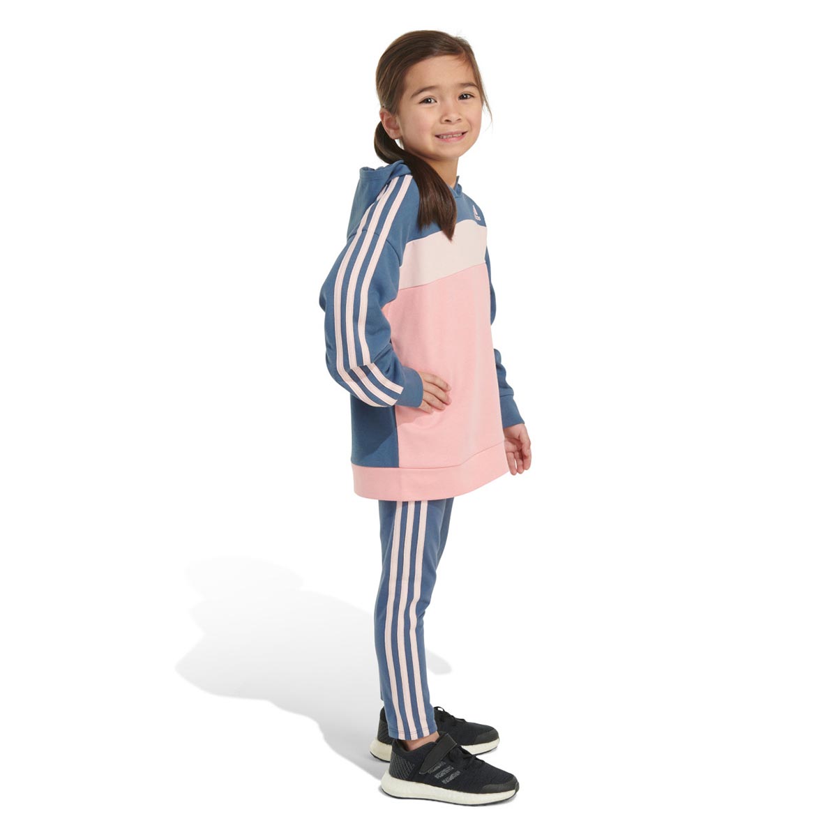 Girls (4-6x) Adidas(R) Color Block Hoodie & Leggings Set - Navy