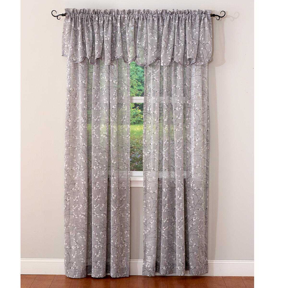 Willow Linen Textured Rod Pocket Scalloped Valance - 54x18