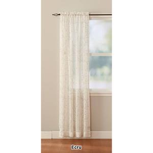 Willow Print Linen Textured Rod Pocket Curtain Panel alternate view