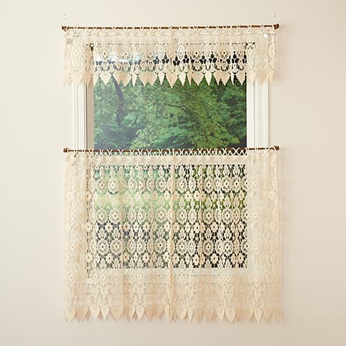 Medallion Macrame Lace Kitchen Curtains