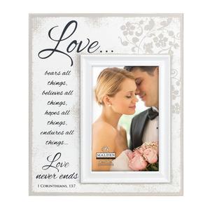 Malden Love White Script Frame - 4x6