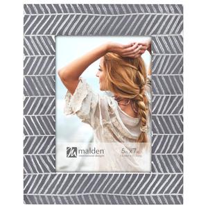 Malden Grey & White Cheveron Frame - 5x7