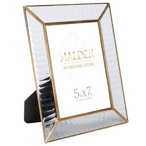 Malden Ribbed Glass with Gold Metal Frame - 5x7