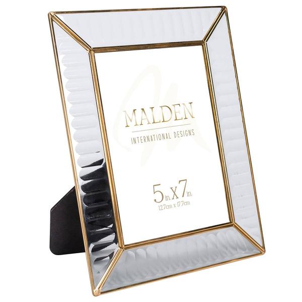 Malden Ribbed Glass with Gold Metal Frame - 5x7