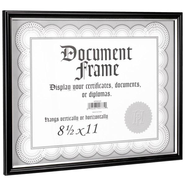 Malden Black w/ Silver Certificate Frame - 8.5 x 11