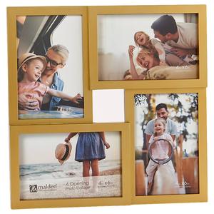 Malden 4 Opening Gold Puzzle Collage Frame - 4x6