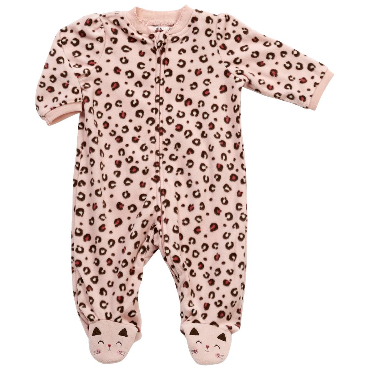 Baby Girl (3-9M) Little Me Leopard Fleece Sleep & Play