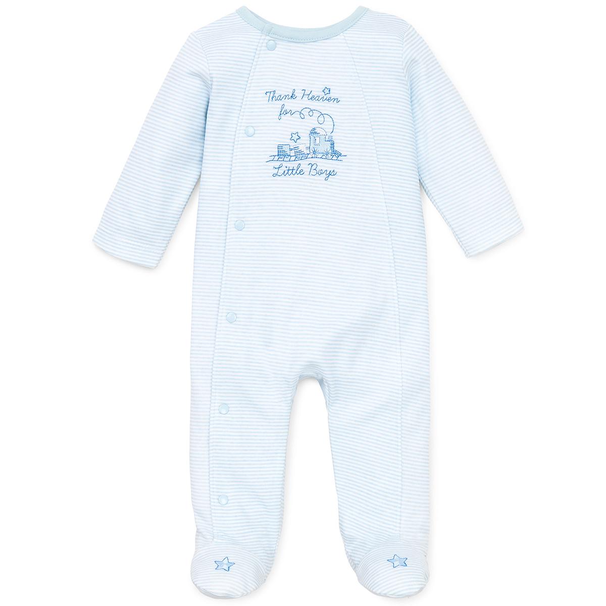 Baby Boy (Preemie-9M) Little Me Stripe Footed Sleeper