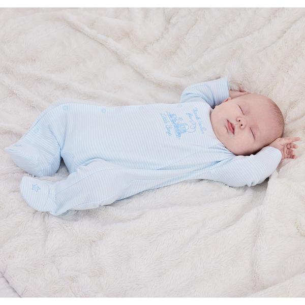 Baby Boy (Preemie-9M) Little Me(R) Thank Heaven Stripe Footie alternate view