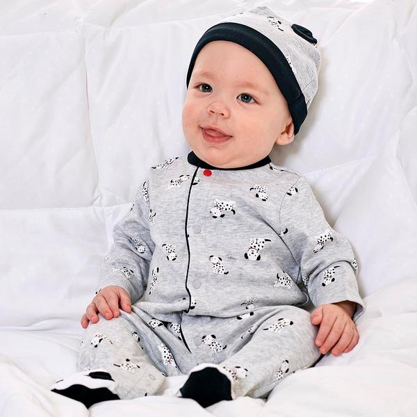 Baby Boy (NB-9M) Little Me(R) Dalmatian Footie Sleeper with Hat