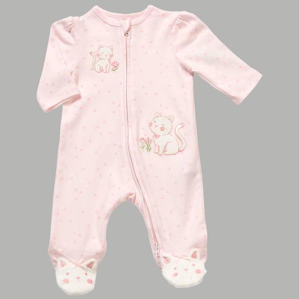 Baby Girl (NB-9M) Little Me(R) Sweet Kitties Floral Footie