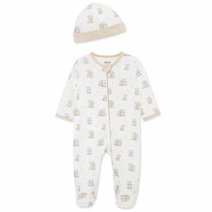 Baby Unisex (NB-9M) Little Me(R) Fuzzy Bears Footie Pajamas