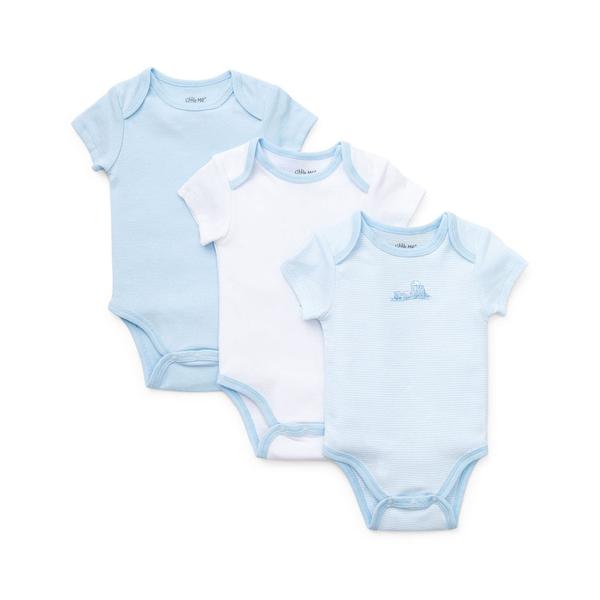 Baby Boy (NB-9M) Little Me(R) 3pk. Train Short Sleeve Bodysuits