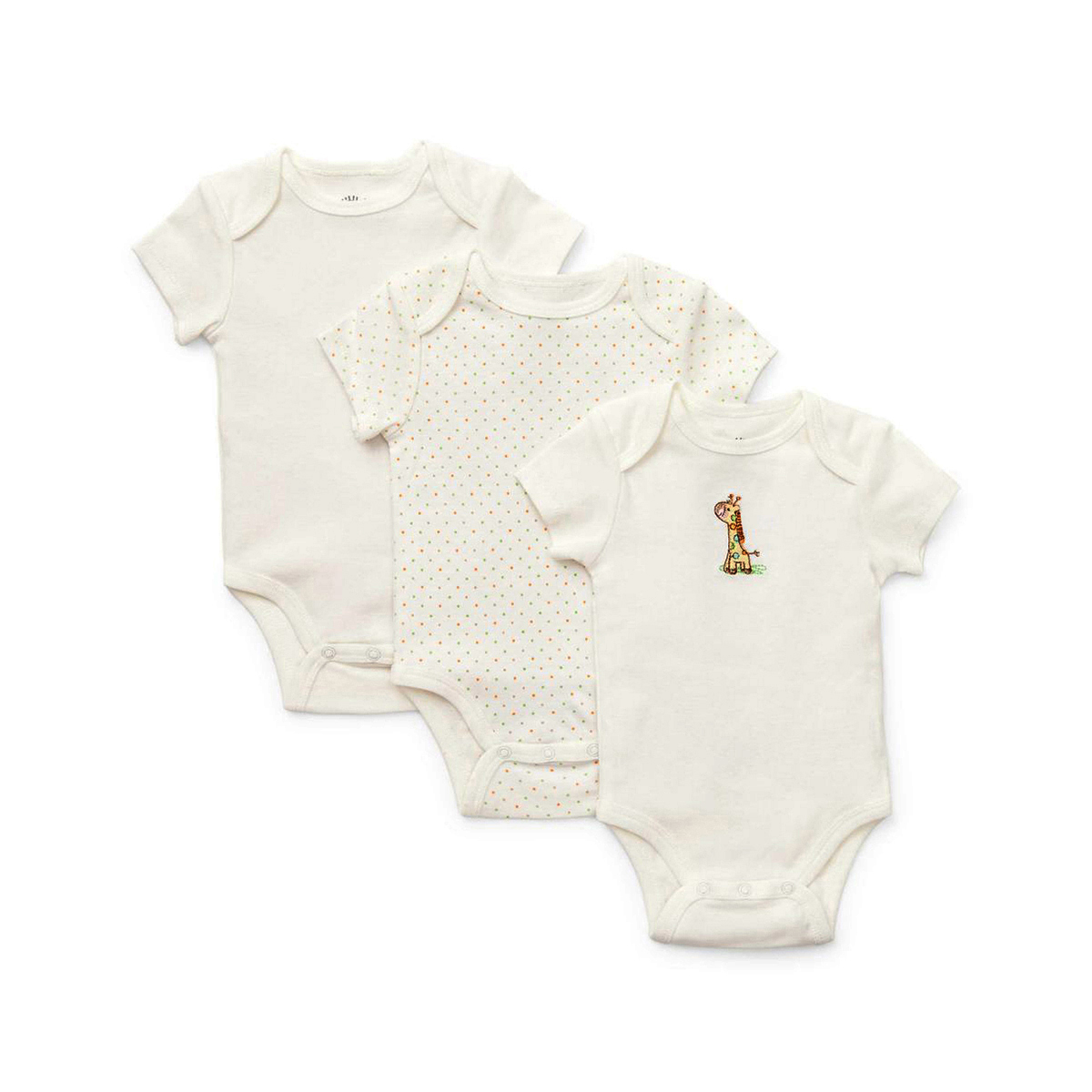 Baby Boy (NB-9M) Little Me 3pk. Giraffe Short Sleeve Bodysuits