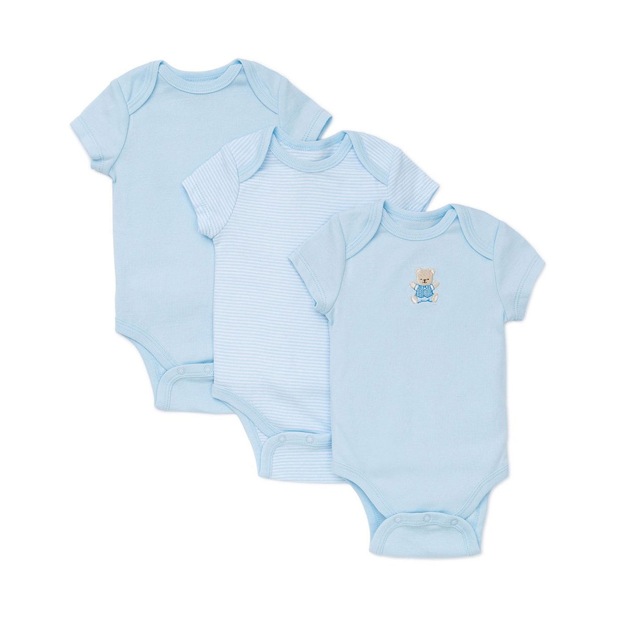 Baby Boy (NB-9M) Little Me 3pk. Cute Bear Short Sleeve Bodysuits