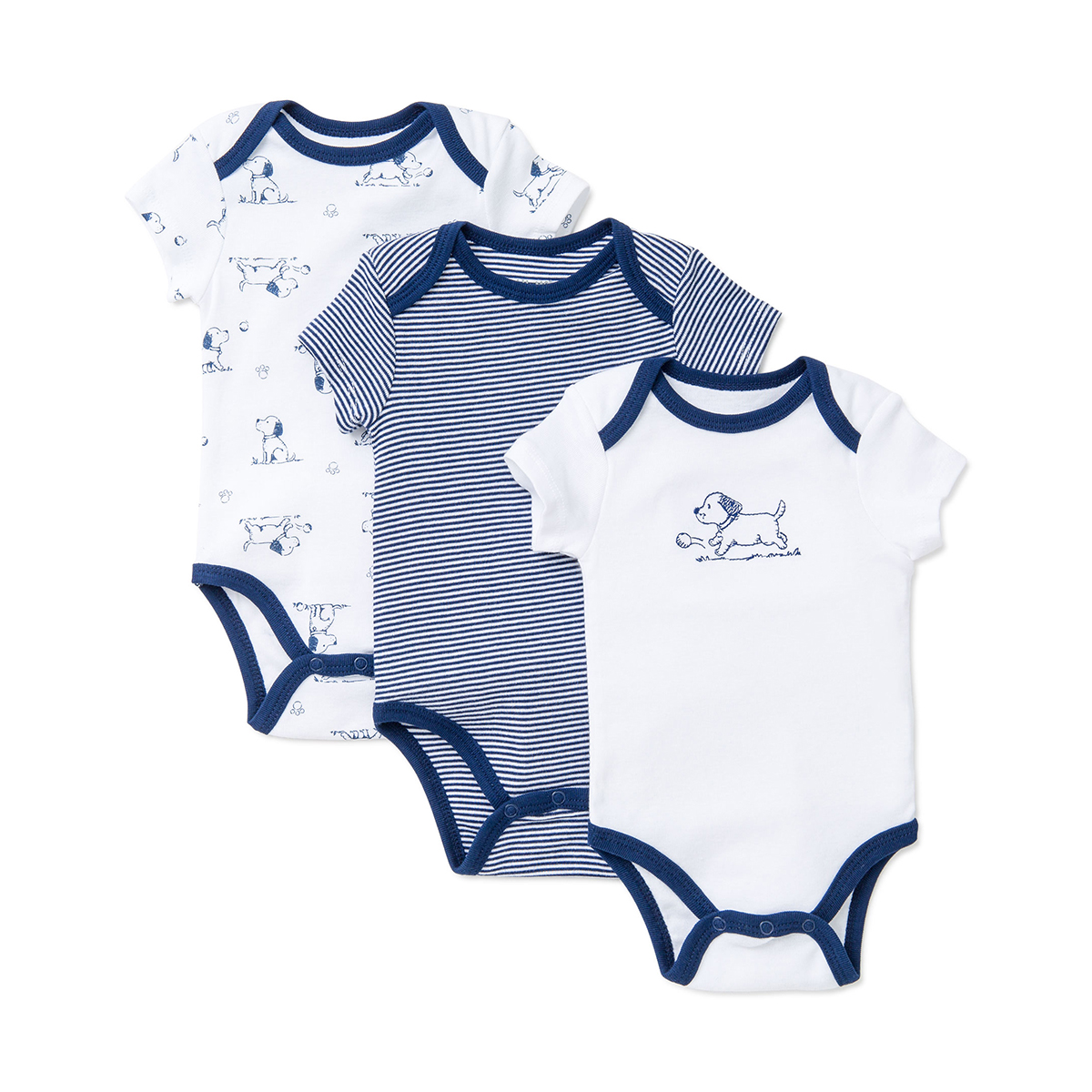 Baby Girl (NB-9M) Little Me Puppy Toile 3pk. Bodysuits