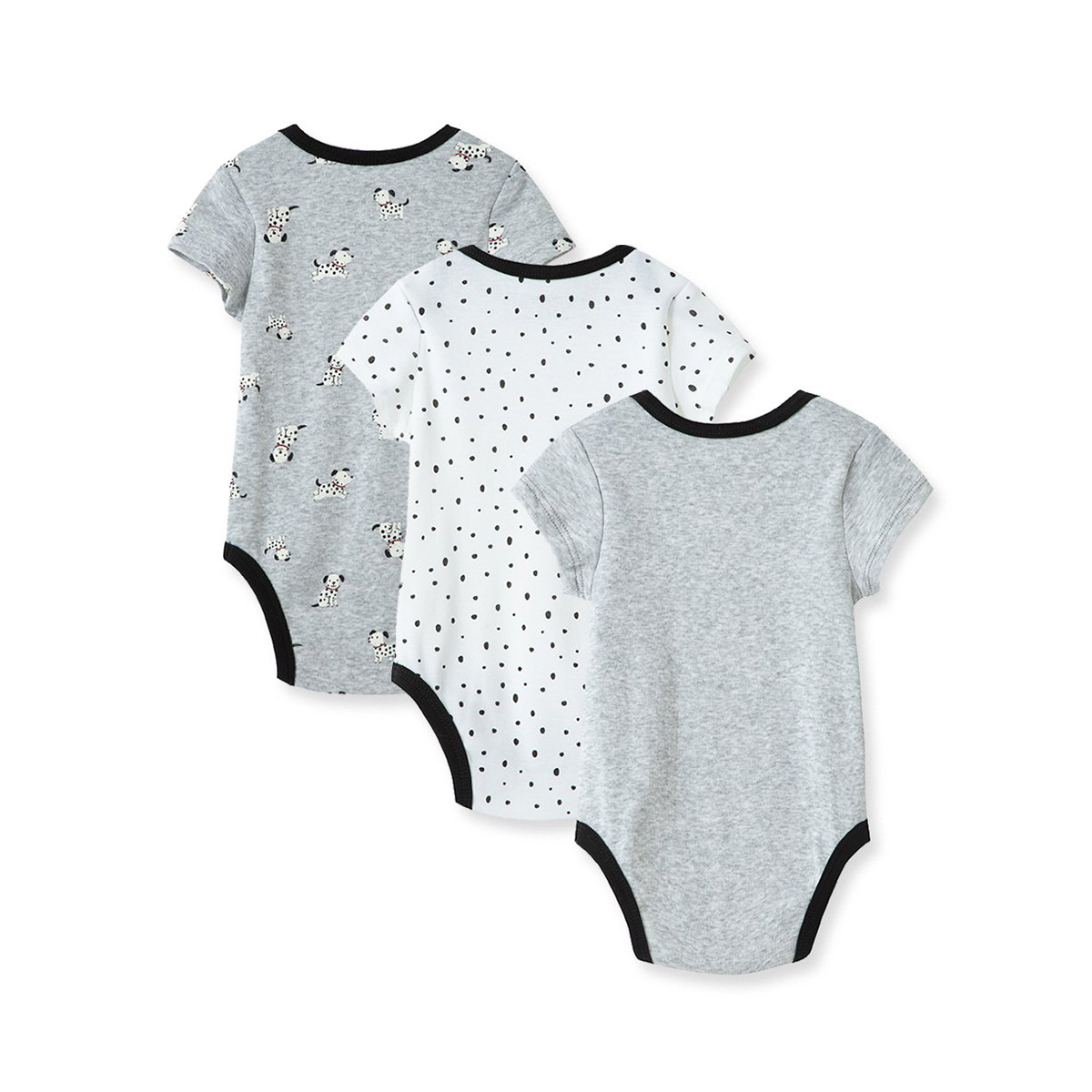 Baby Boy (NB-9M) Little Me 3pk. Dalmatian Short Sleeve Bodysuits