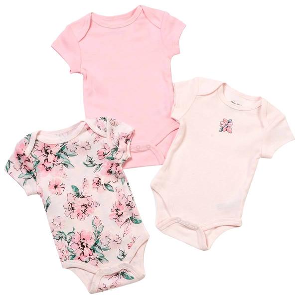 Baby Girl (NB-9M) Little Me(R) 3pk. Dream Floral Bodysuits
