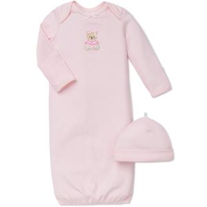 Baby Girl (NB-3M) Little Me(R) Sweet Bear Sleeper Nightgown & Hat