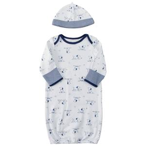 Baby Boy (NB-3M) Little Me(R) Puppy Toile Nightgown with Hat