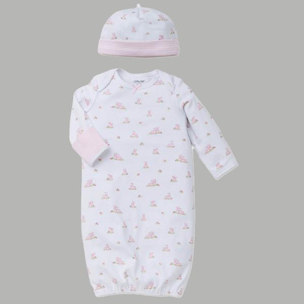 Baby Girl (NB-3M) Little Me(R) Baby Bunnies Sleeper Nightgown & Hat