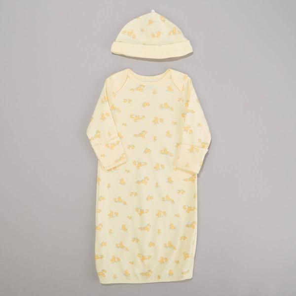 Baby Unisex (NB-3M) Little Me(R) Little Ducks Gown & Hat