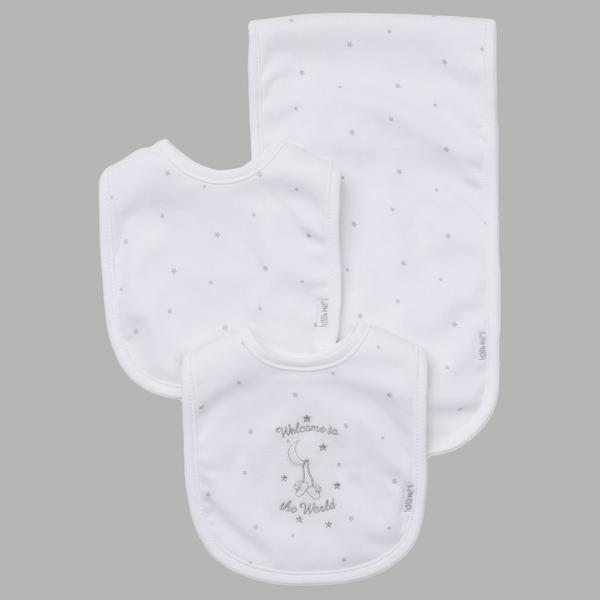 Baby Unisex Little Me(R) Welcome to the World Bib & Burp Cloth Set