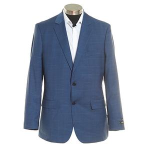 Mens Jones New York Suit Plaid Stretch Jacket - Blue