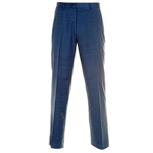 Mens Jones New York Suit Plaid Stretch Pants - Blue