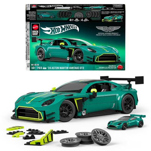 Hot Wheels(R) Brick Shop 24 Aston Martin Vantage Gt3 Building Set