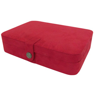 Mele & Co. Maria Plush Fabric Red Jewelry Box