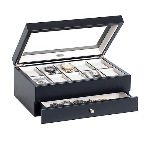 Mens Mele & Co. Grant Wooden Watch Box in Java Finish alternate view