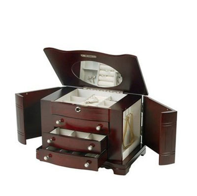 Mele & Co. Rita Jewelry Box In Mahogany Finish