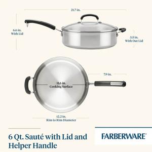 Farberware(R) Brilliance 6-Qt Covered Saute Pan and Helper Handle alternate view