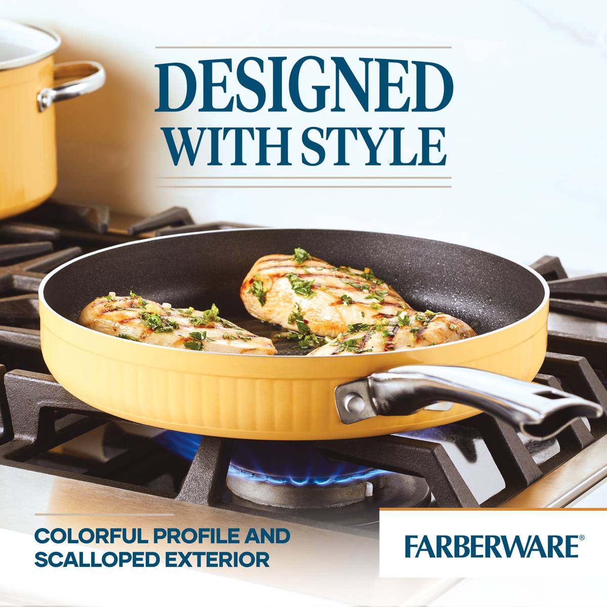 Farberware(R) Style 11.25in. Nonstick Cookware Deep Round Grill Pan