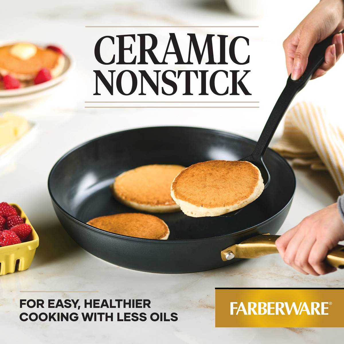 Farberware(R) Forged Induction Ceramic Nonstick 12.25in. Frying Pan