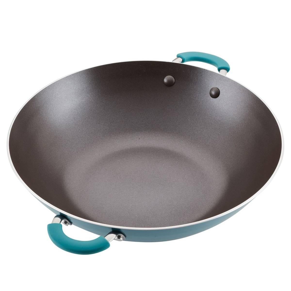 Rachael Ray Cook + Create 14" Aluminum Wok, One Size, Blue