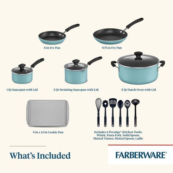 Farberware(R) DiamondMax(tm) Nonstick 15pc. Cookware Set - Aqua alternate view