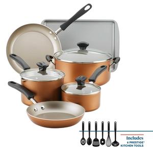Farberware(R) DiamondMax(tm) Nonstick 15pc. Cookware Set - Copper