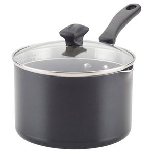 Farberware(R) DiamondMax(tm) 3qt. Black Straining Saucepan