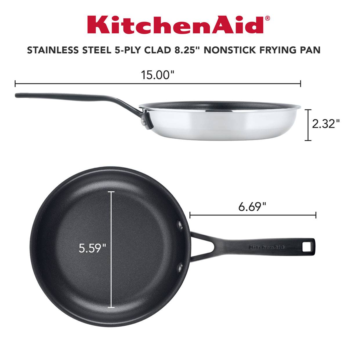 KitchenAid(R) 8.25in. 5-Ply Stainless Steel Nonstick Frying Pan