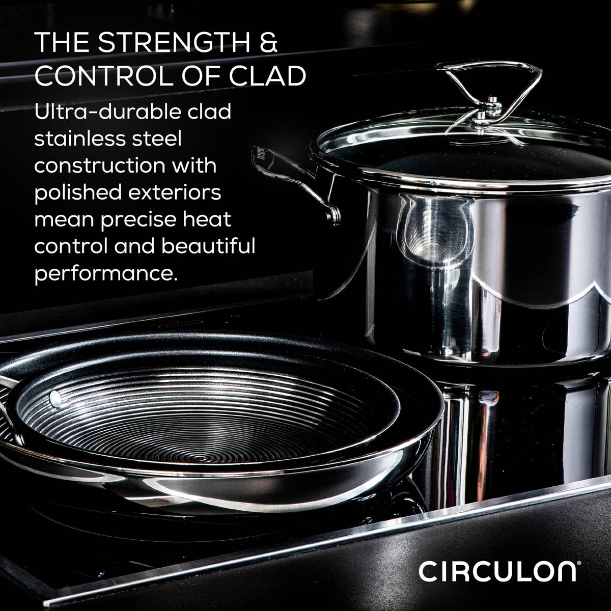 Circulon(R) 12.5in. Stainless Steel Frying Pan