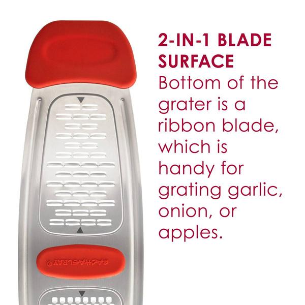 Rachael Ray Stainless Steel Multi-Grater w/ Silicone Handles-Red alternate view