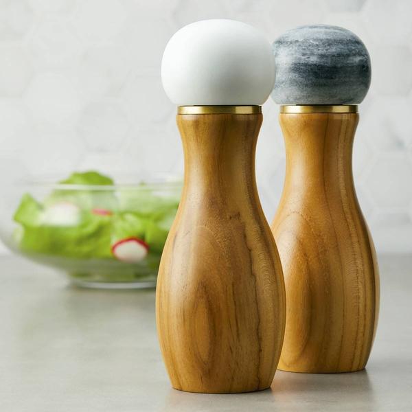 Anolon(R) Pantryware Teakwood and Marble Salt & Pepper Grinder Set alternate view