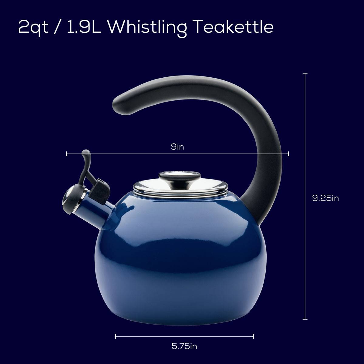 Circulon(R) 2qt. Enamel On Steel Whistling Teakettle