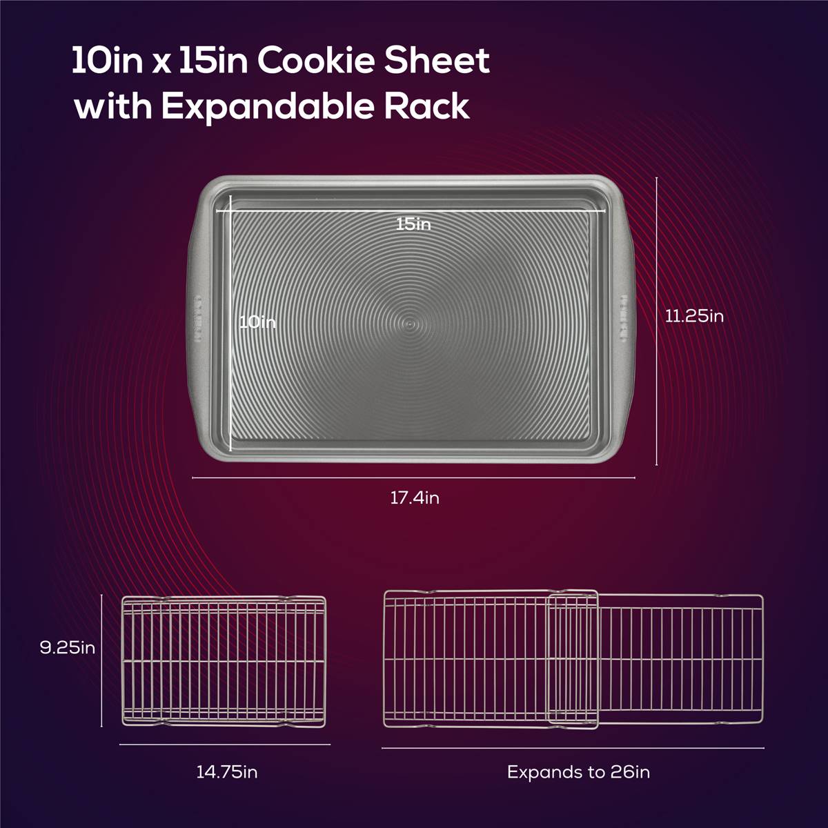 Circulon Bakeware 3pc. Baking Sheet Pan And Cooling Rack Set