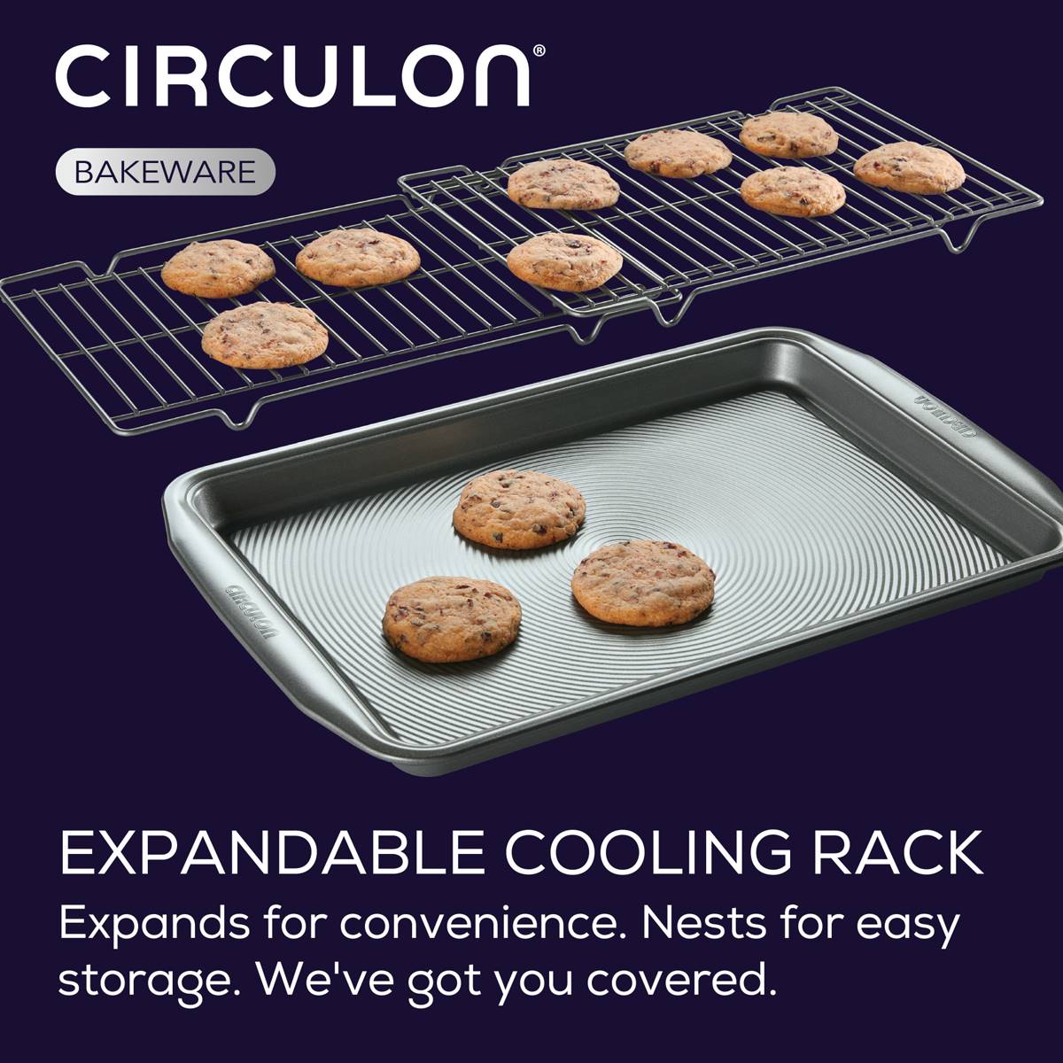 Circulon Bakeware 3pc. Baking Sheet Pan And Cooling Rack Set