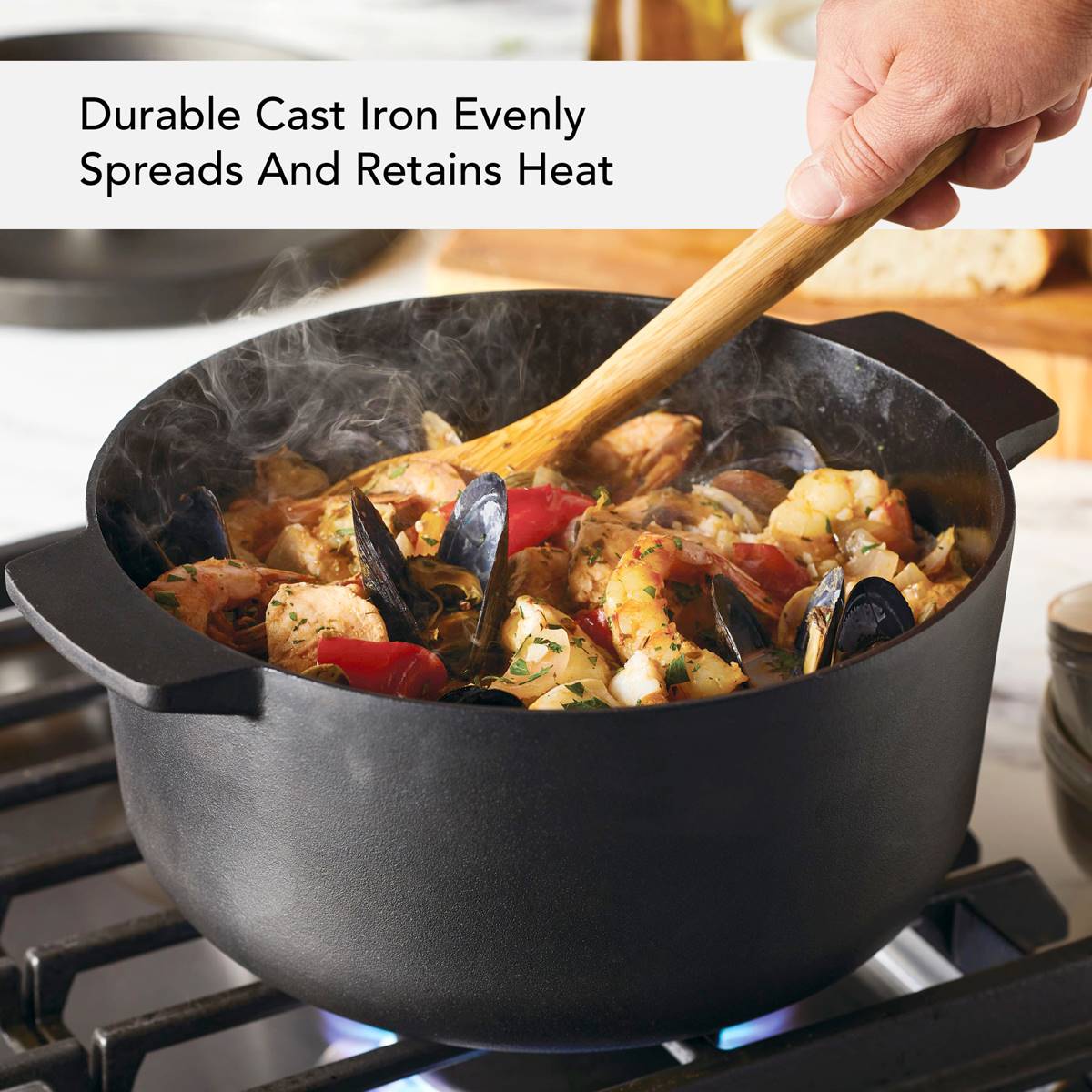 KitchenAid(R) Seasoned Cast Iron Dutch Oven Casserole Pot