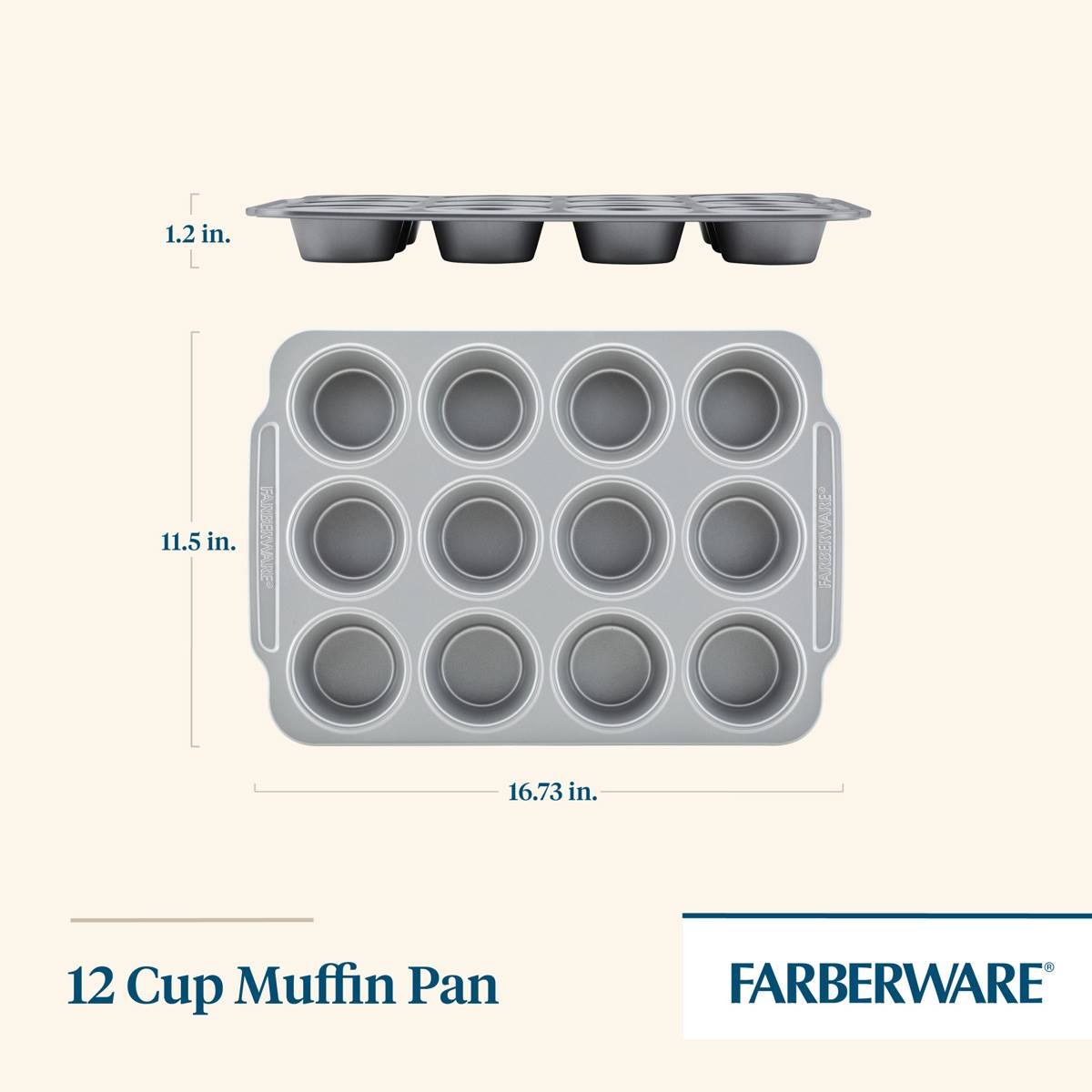 Farberware(R) Non-Stick Bakeware Double Batch Muffin & Cupcake Pan