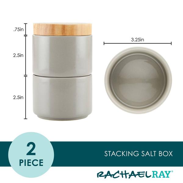 Rachael Ray 2pc. Ceramic Stacking Spice Box Set w/Lid-Grey alternate view